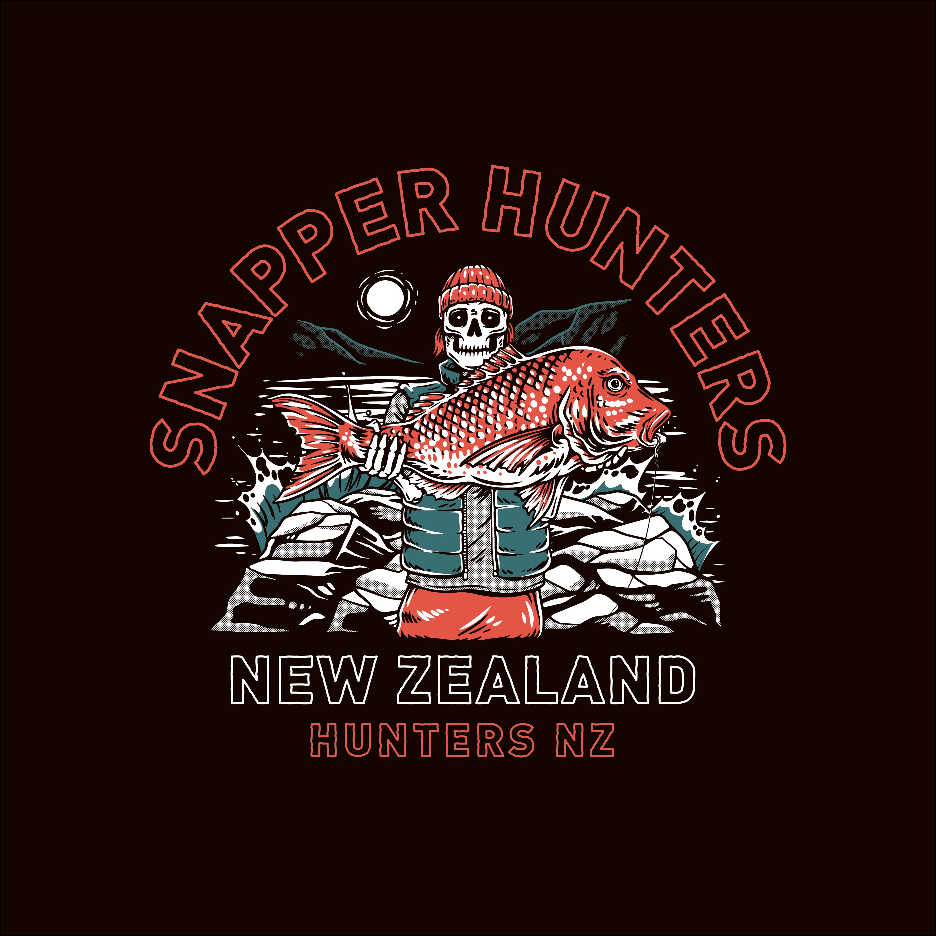 Snapper Hunters Stickers – Hunters New Zealand